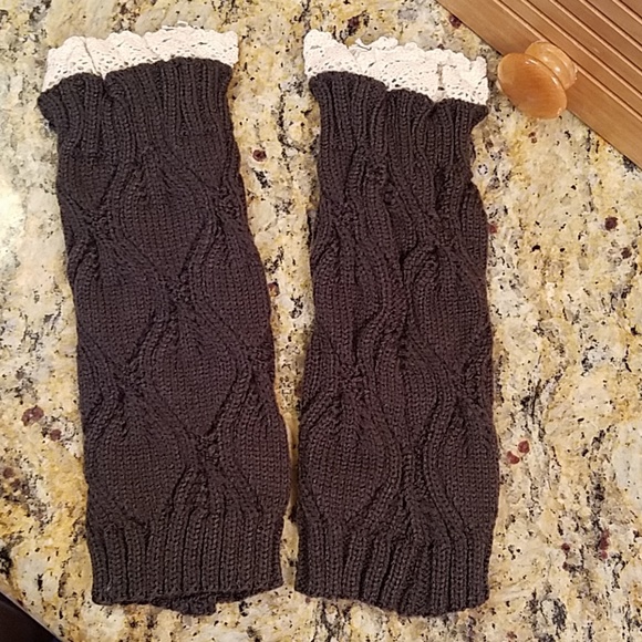 boutique Accessories - Women's Dark grey & lace Boot cuffs, NWOT boutique